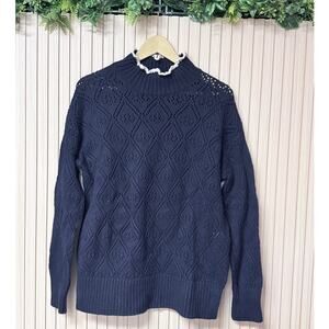 Sézane Laurie Jumper Sweater Navy Merino Wool Size M